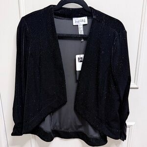 Joseph Ribkoff Black Shimmering Open-Front Cardigan
